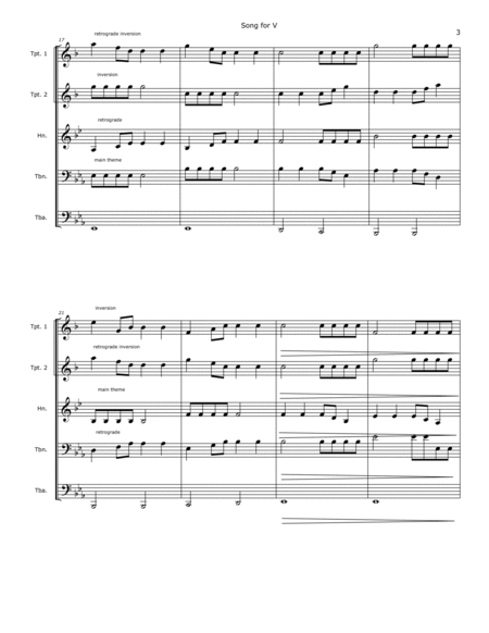 Song for V for Brass Quintet