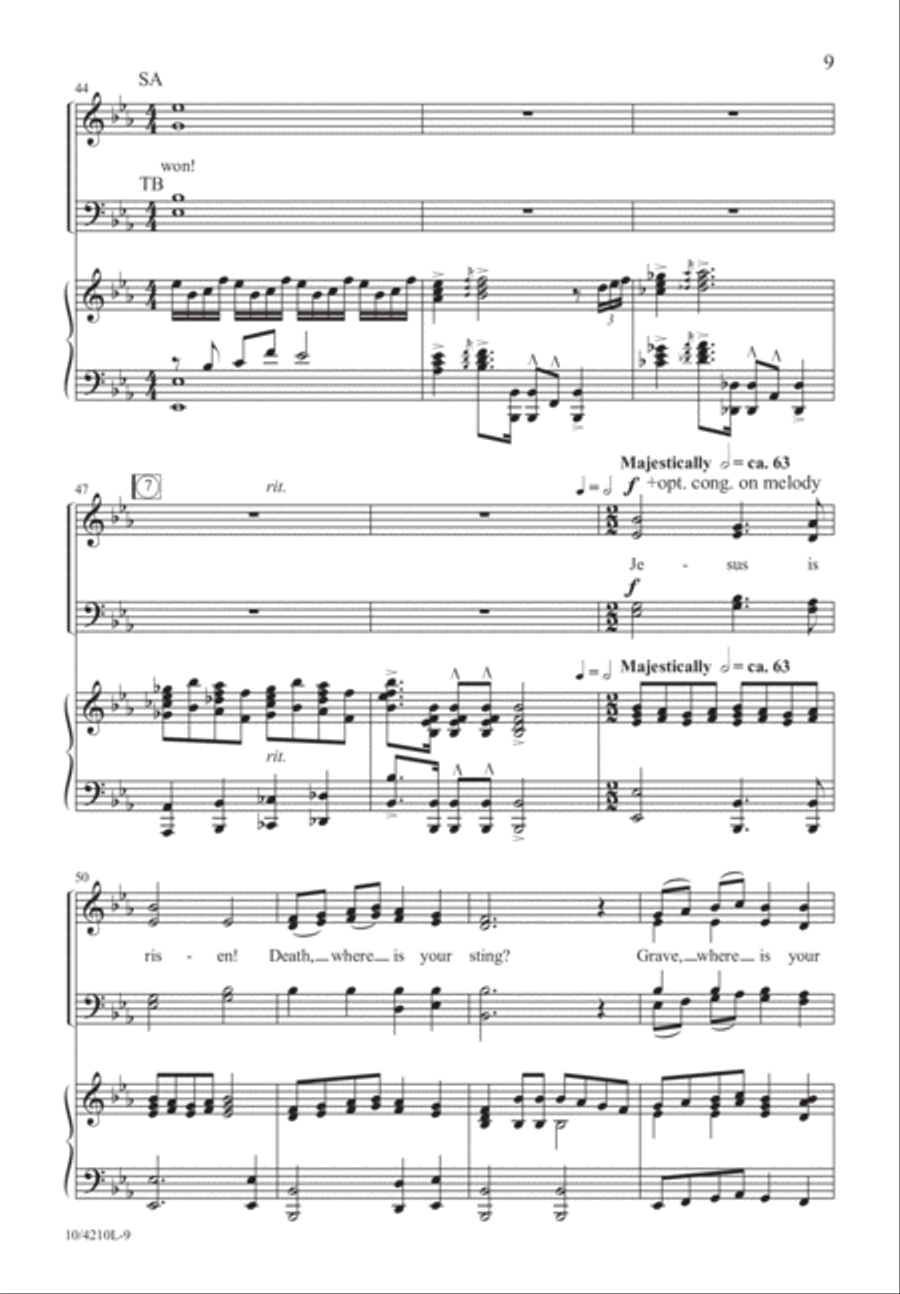 Christ Is Risen! Alleluia! 4-Part scores gallery preview page 9