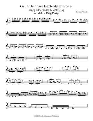 3-Finger Guitar Dexterity Exercises (Notation)