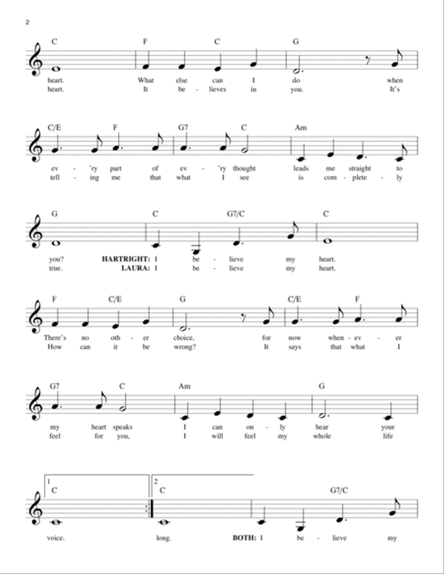 I Believe My Heart (from The Woman In White) Piano scores gallery preview page 2