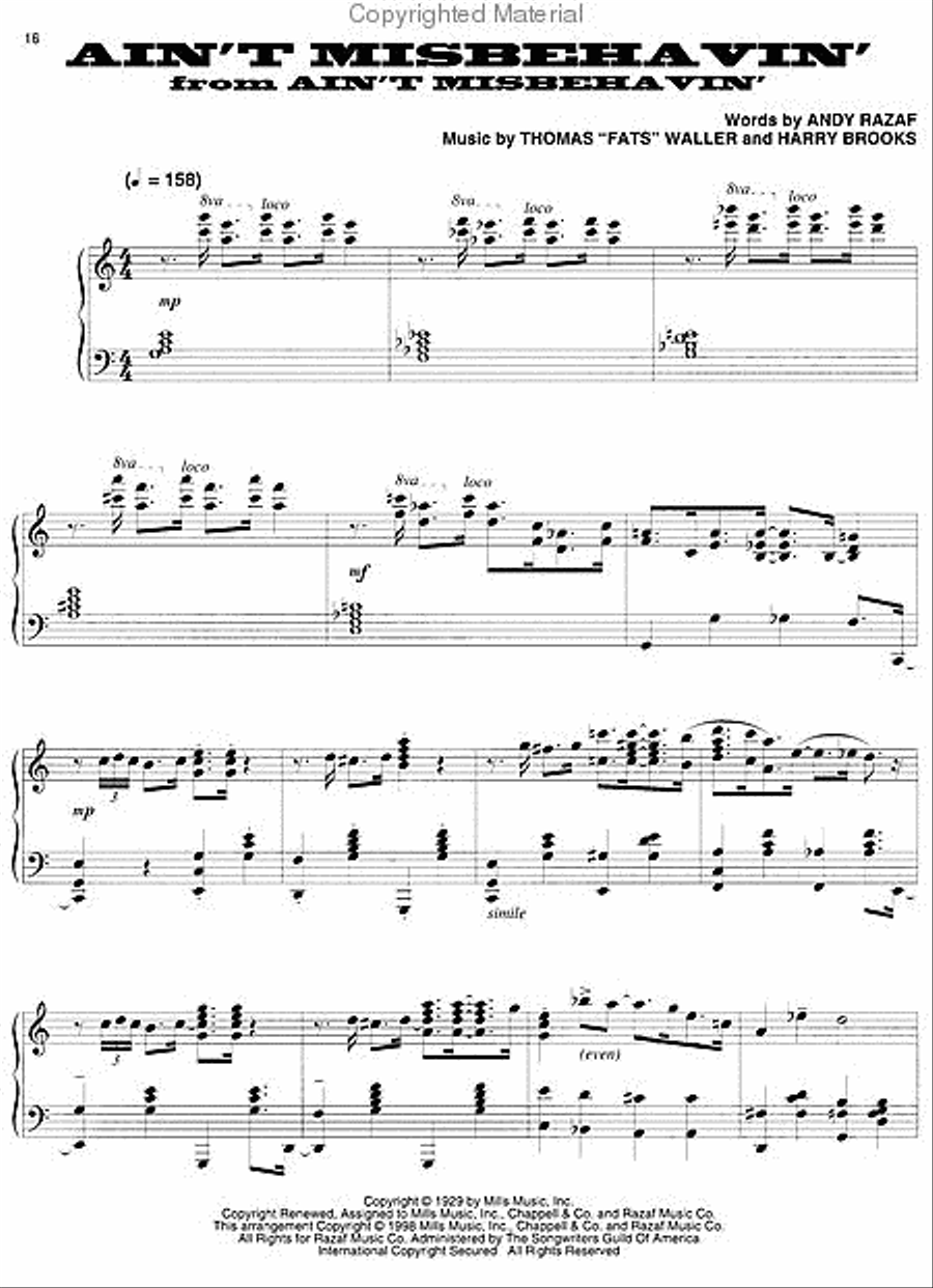 Thomas “Fats” Waller Thomas “Fats” Waller Piano Solo scores gallery preview page 3
