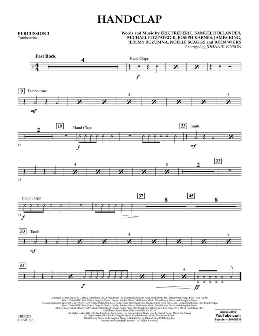 HandClap - Percussion 2 Concert Band scores gallery preview page 1