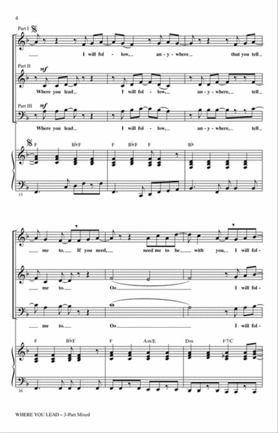 Where You Lead Choir scores gallery preview page 3