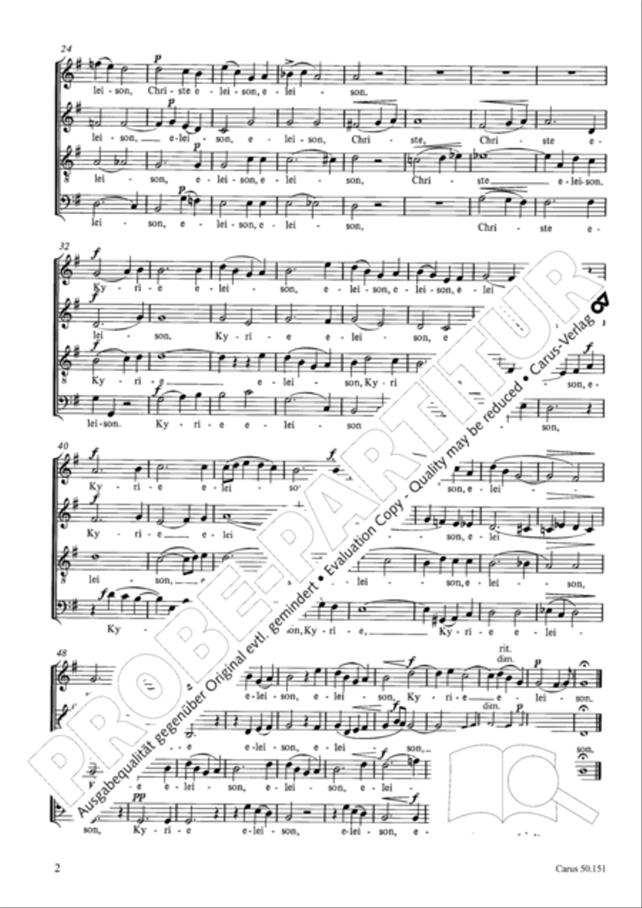 Missa St. Crucis in G Missa St. Crucis in G 4-Part scores gallery preview page 3