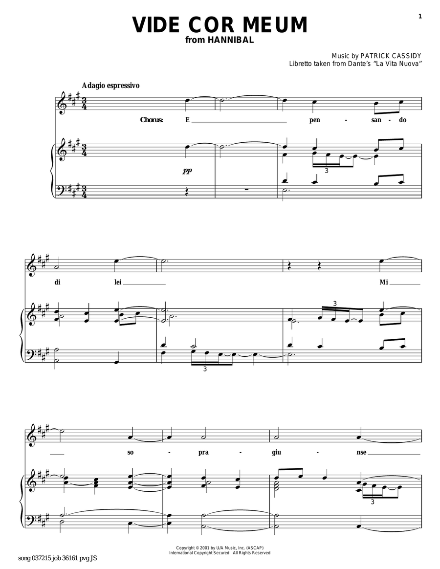 Vide Cor Meum Piano, Vocal, Guitar scores gallery preview page 1