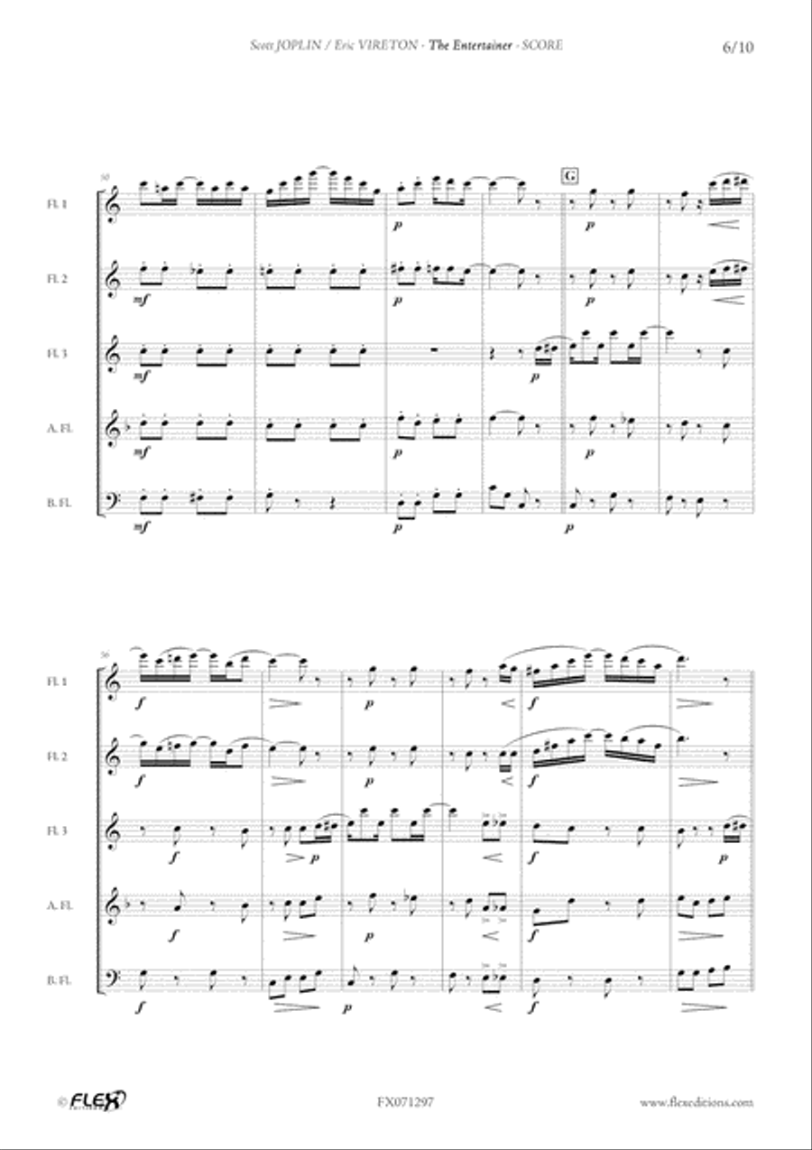 The Entertainer Flute scores gallery preview page 6