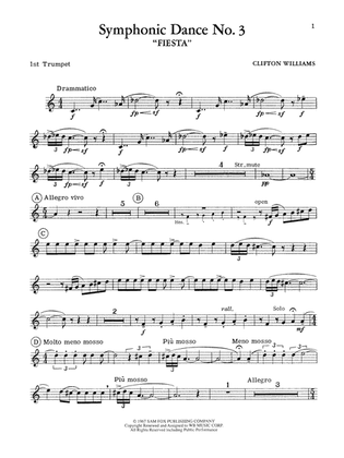 Book cover for Symphonic Dance No. 3 ("Fiesta"): 1st B-flat Trumpet