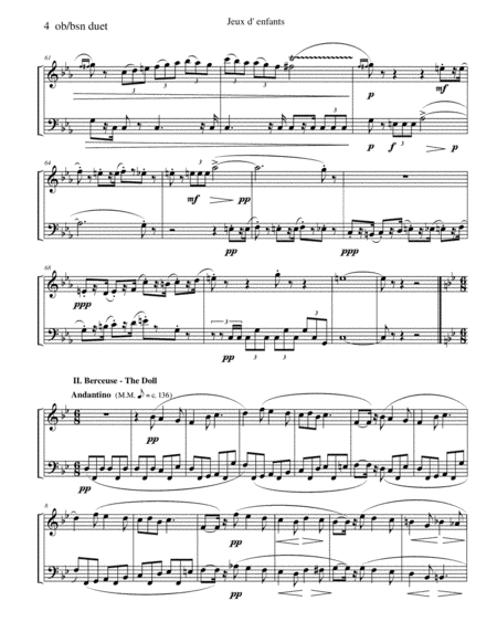 Bizet - Children's Games for Oboe and Bassoon Duet image number null