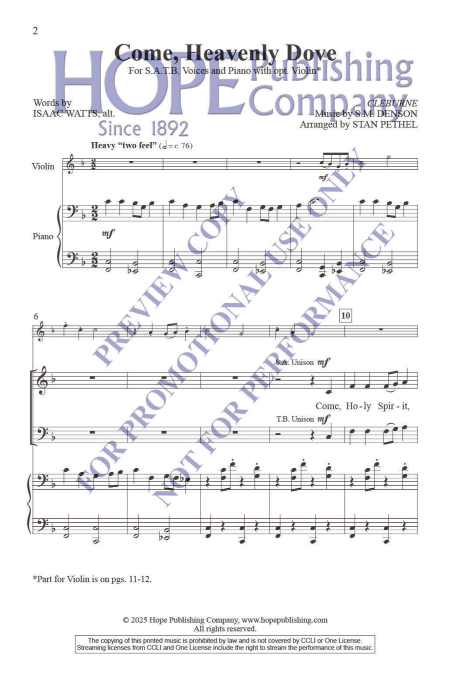 Come, Heavenly Dove Come, Heavenly Dove Choir scores gallery preview page 3