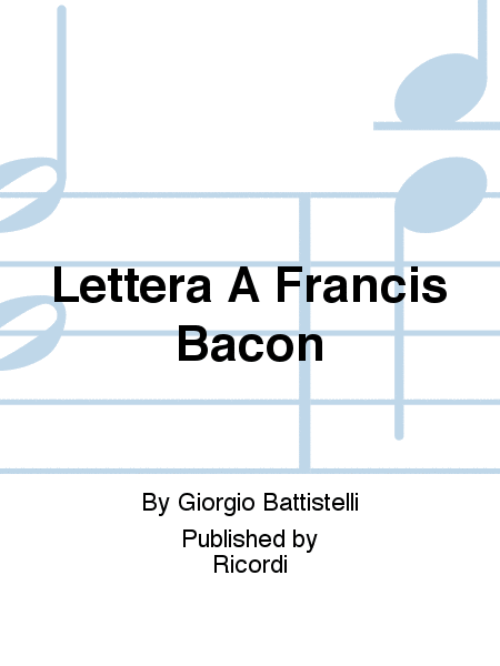 Lettera A Francis Bacon
