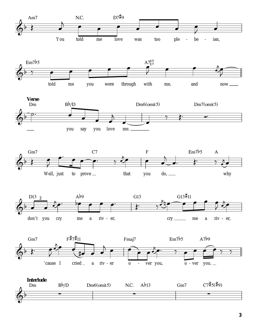 Cry Me A River Voice scores gallery preview page 3