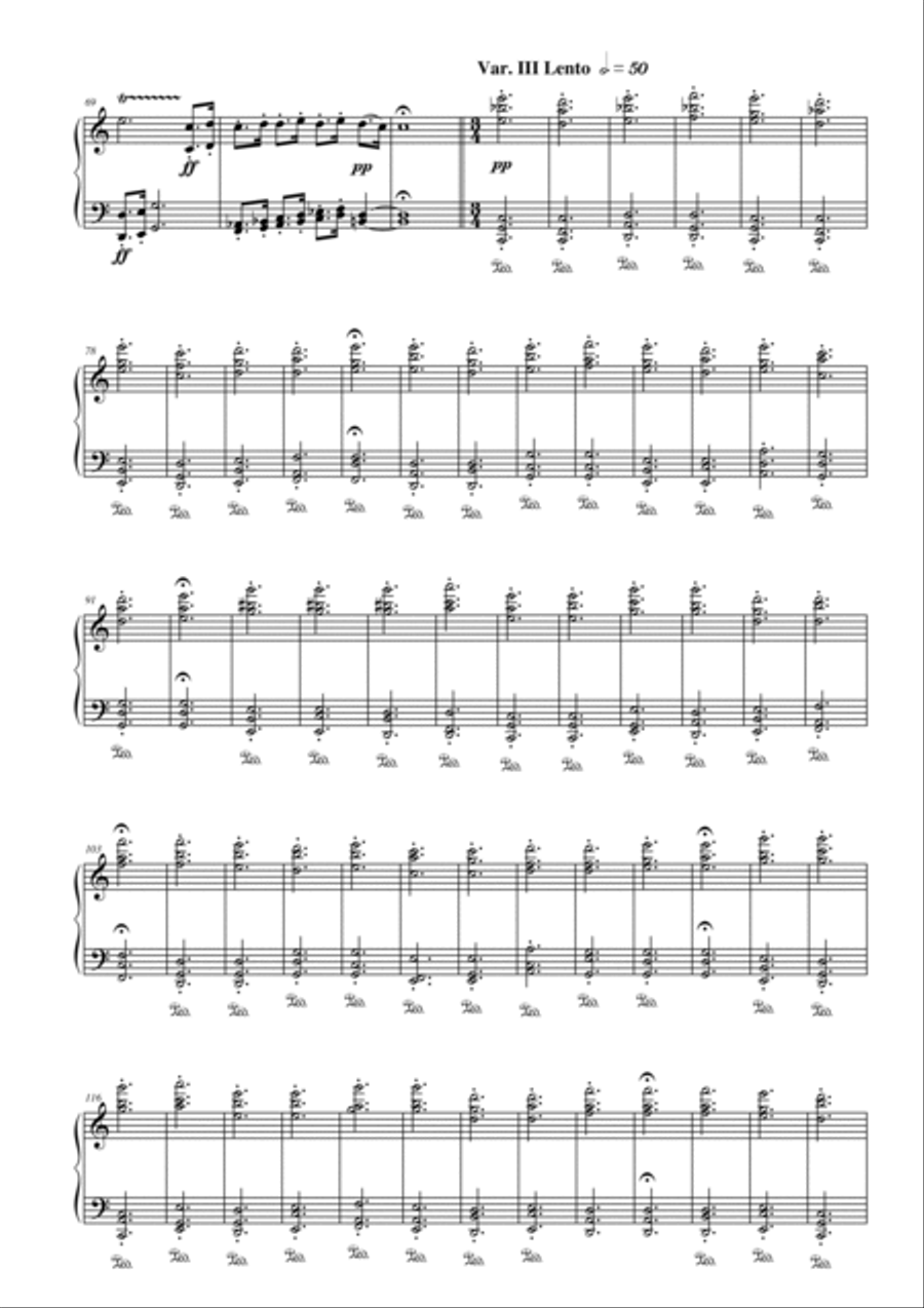 Filiberto PIERAMI: VARIAZIONI PER PIANOFORTE SU TEMA DI JEAN SIBELIUS (op.17) (ES 141) Piano Solo scores gallery preview page 5