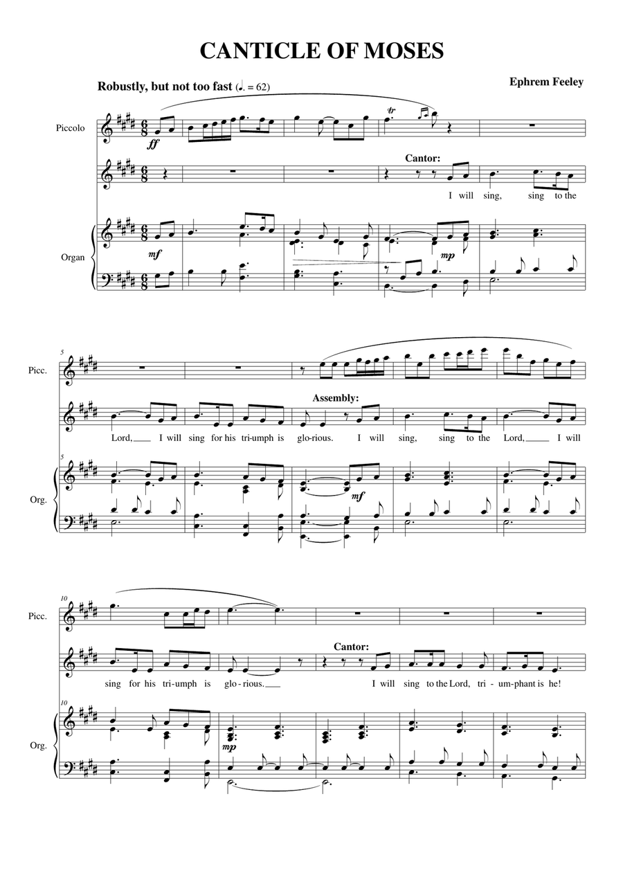 Canticle of Moses 3-Part scores gallery preview page 2