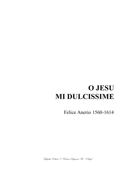 O JESU MI DULCISSIME - Anerio - for STBar Choir image number null