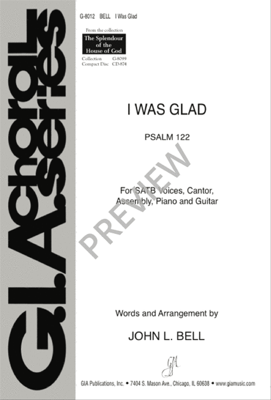 I Was Glad I Was Glad 4-Part scores gallery preview page 1