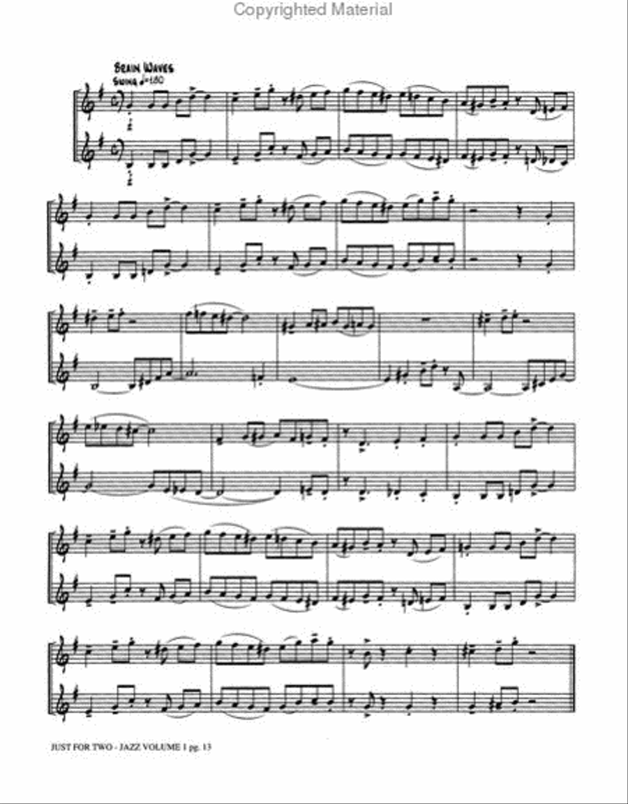 Just for Two Jazz, Volume 1 Trumpet Duet scores gallery preview page 4
