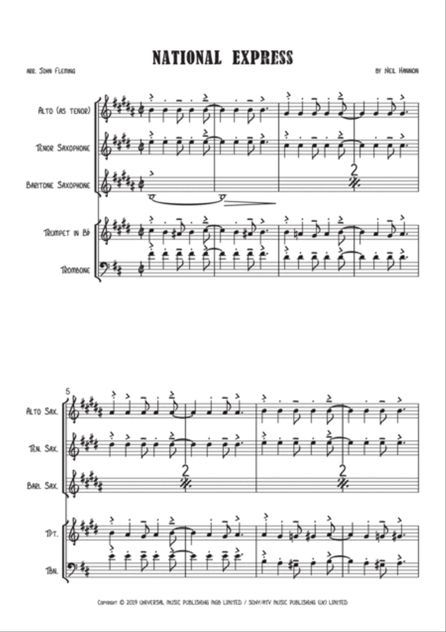 National Express Tenor Saxophone scores gallery preview page 2