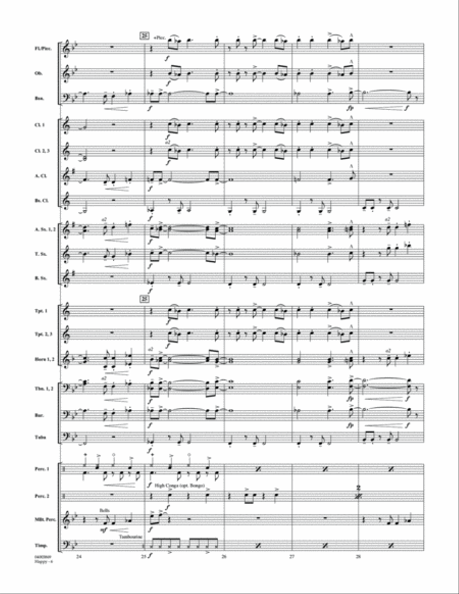 Happy (from Despicable Me 2) (arr. Michael Brown) - Conductor Score (Full Score) Concert Band scores gallery preview page 6