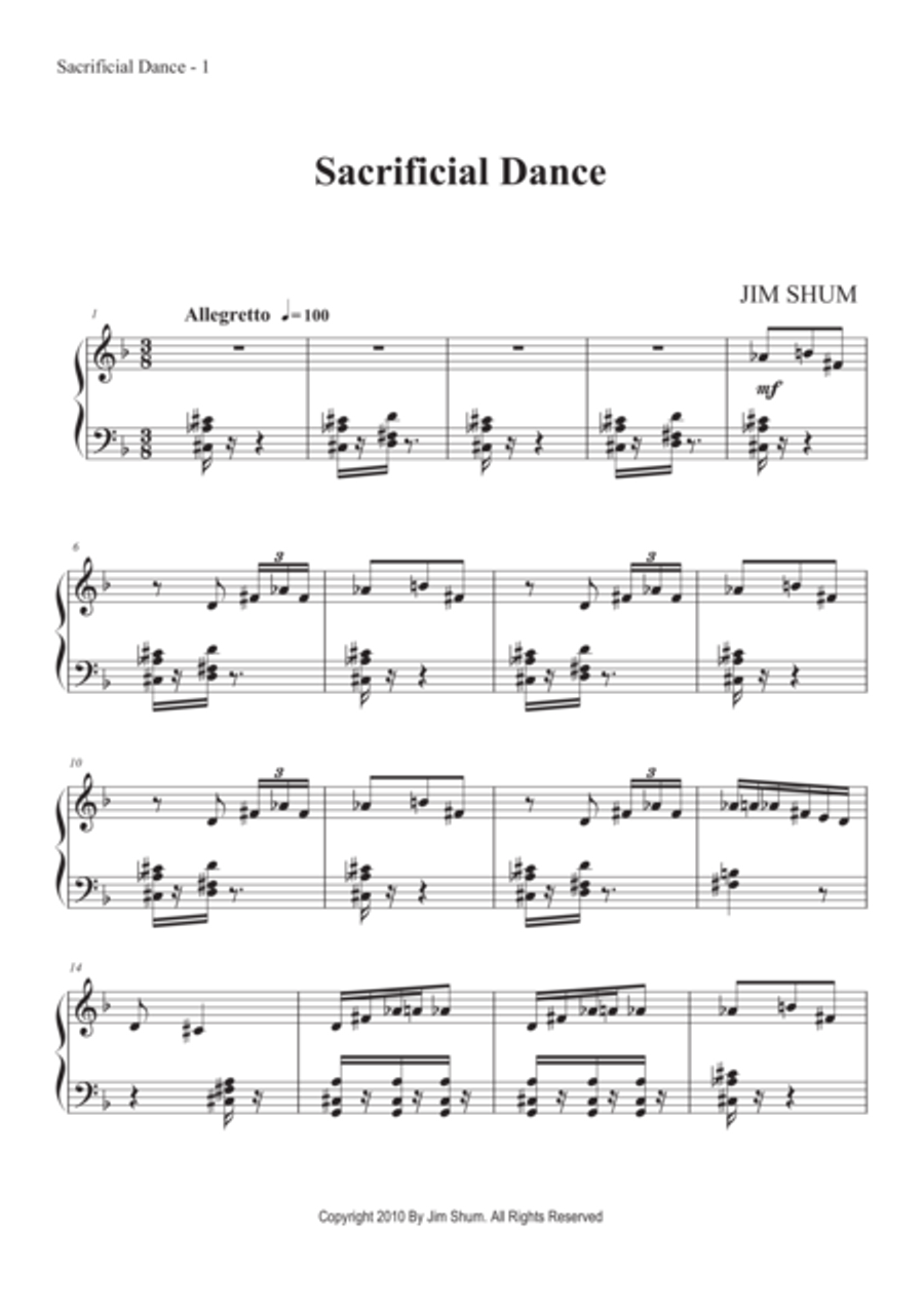 Sacrificial Dance Piano Solo scores gallery preview page 3