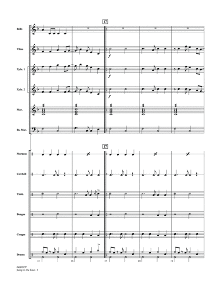 Jump in the Line - Full Score Concert Band scores gallery preview page 6