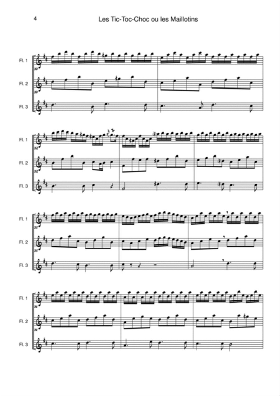 Tic Toc Choc Les Maillotins Flute Solo scores gallery preview page 4