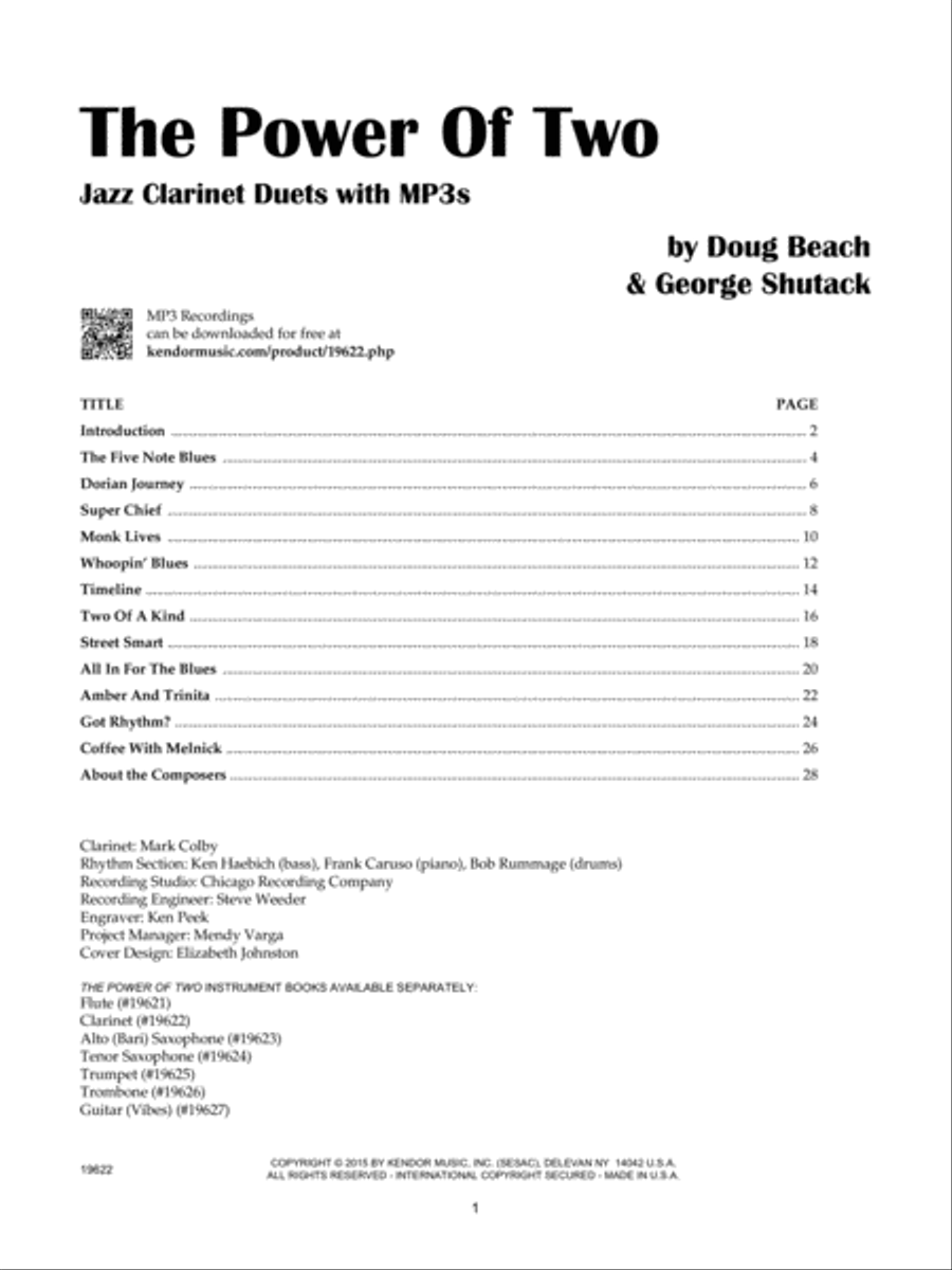 Power Of Two, The - Jazz Clarinet Duets with MP3s Clarinet Duet scores gallery preview page 2