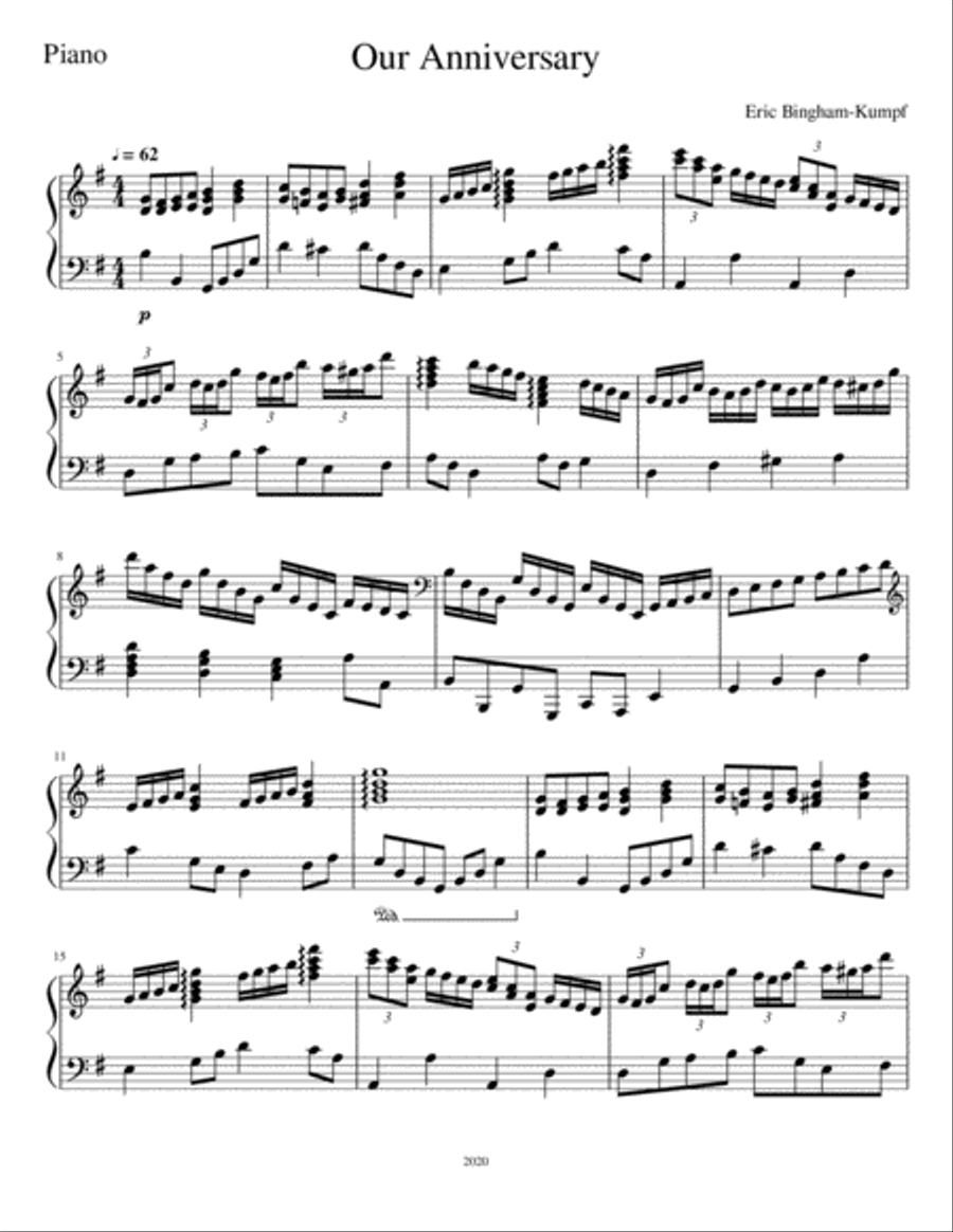 Our Anniversary Piano Solo scores gallery preview page 1