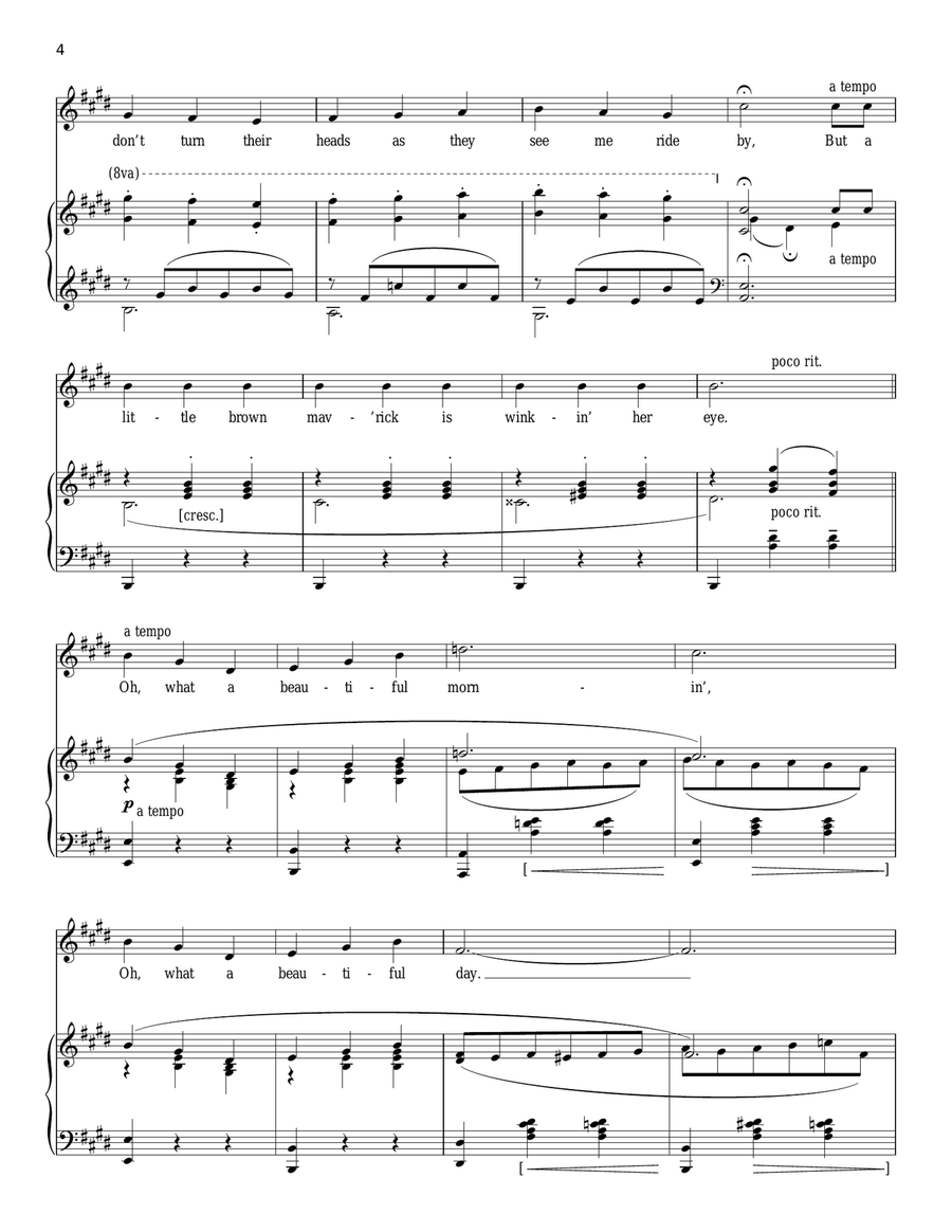 Oh, What A Beautiful Mornin' (from Oklahoma!) Piano, Vocal scores gallery preview page 4
