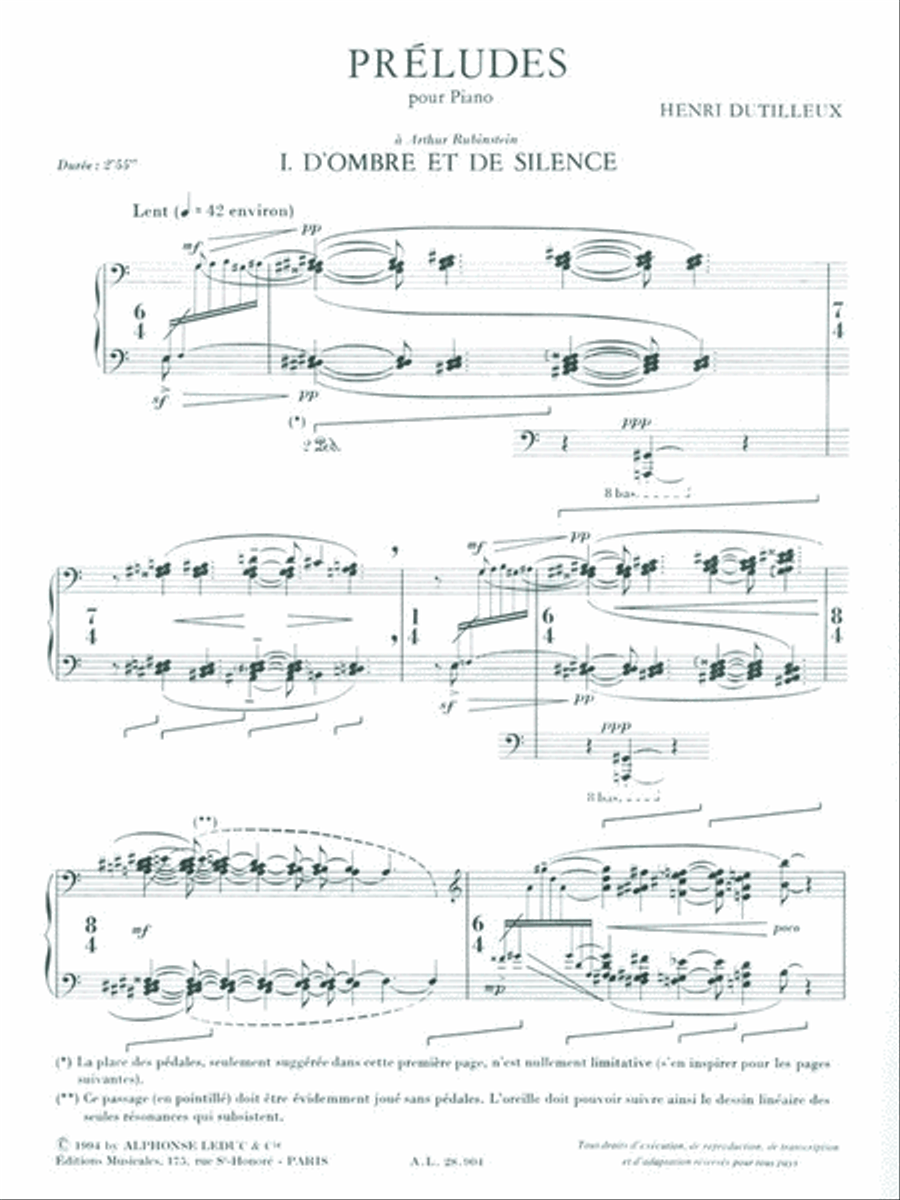 Henri Dutilleux - Trois Preludes Pour Piano Piano Solo scores gallery preview page 2