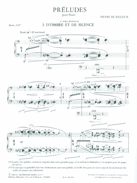 Henri Dutilleux - Trois Preludes Pour Piano