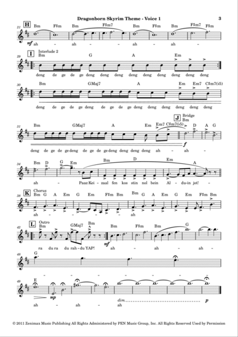 Dragonborn (skyrim Theme) 4-Part scores gallery preview page 6