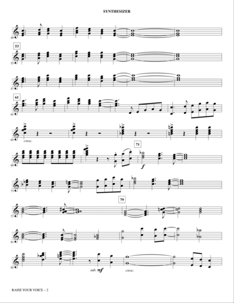 Raise Your Voice - Synthesizer Choir scores gallery preview page 2