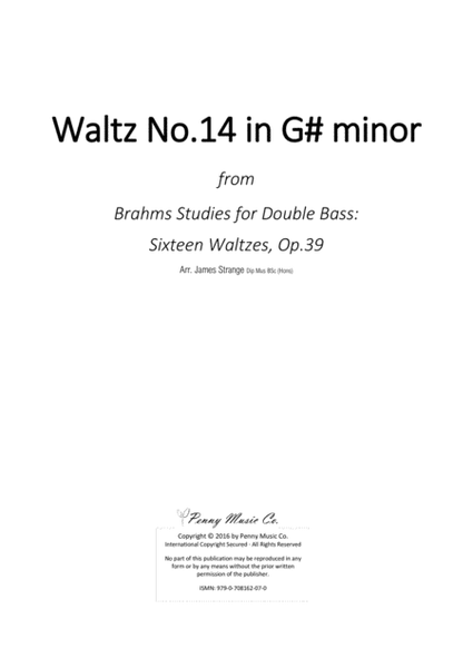 Brahms Waltz No.14 in G# minor (Double Bass) image number null