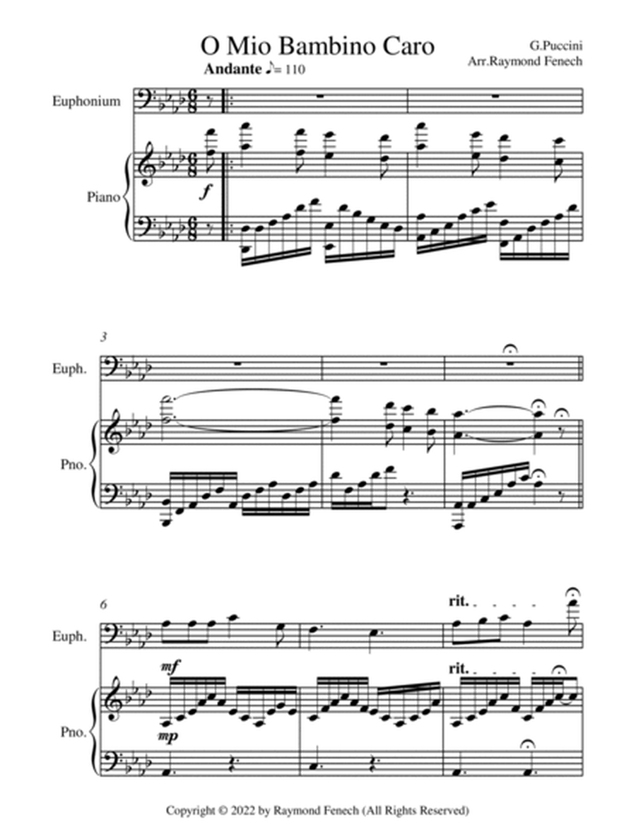 O Mio Babbino Caro - G.Puccini - Euphonium and Piano image number null
