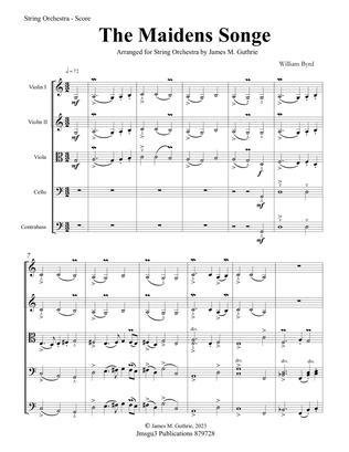 Byrd: The Maidens Songe for String Orchestra - Score Only