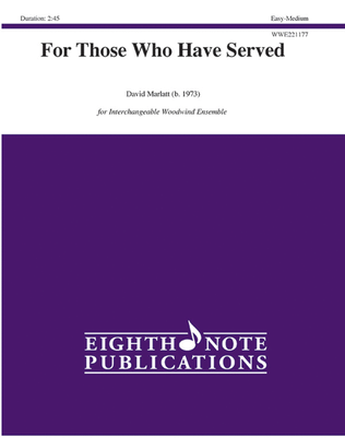 Book cover for For Those Who Have Served