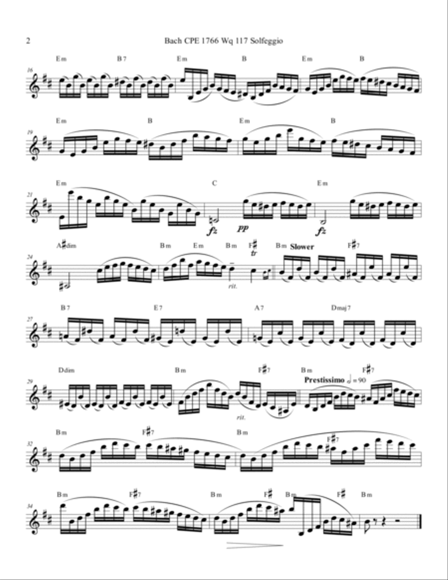 Bach CPE Solfeggio for Saxophone Alto Saxophone scores gallery preview page 2