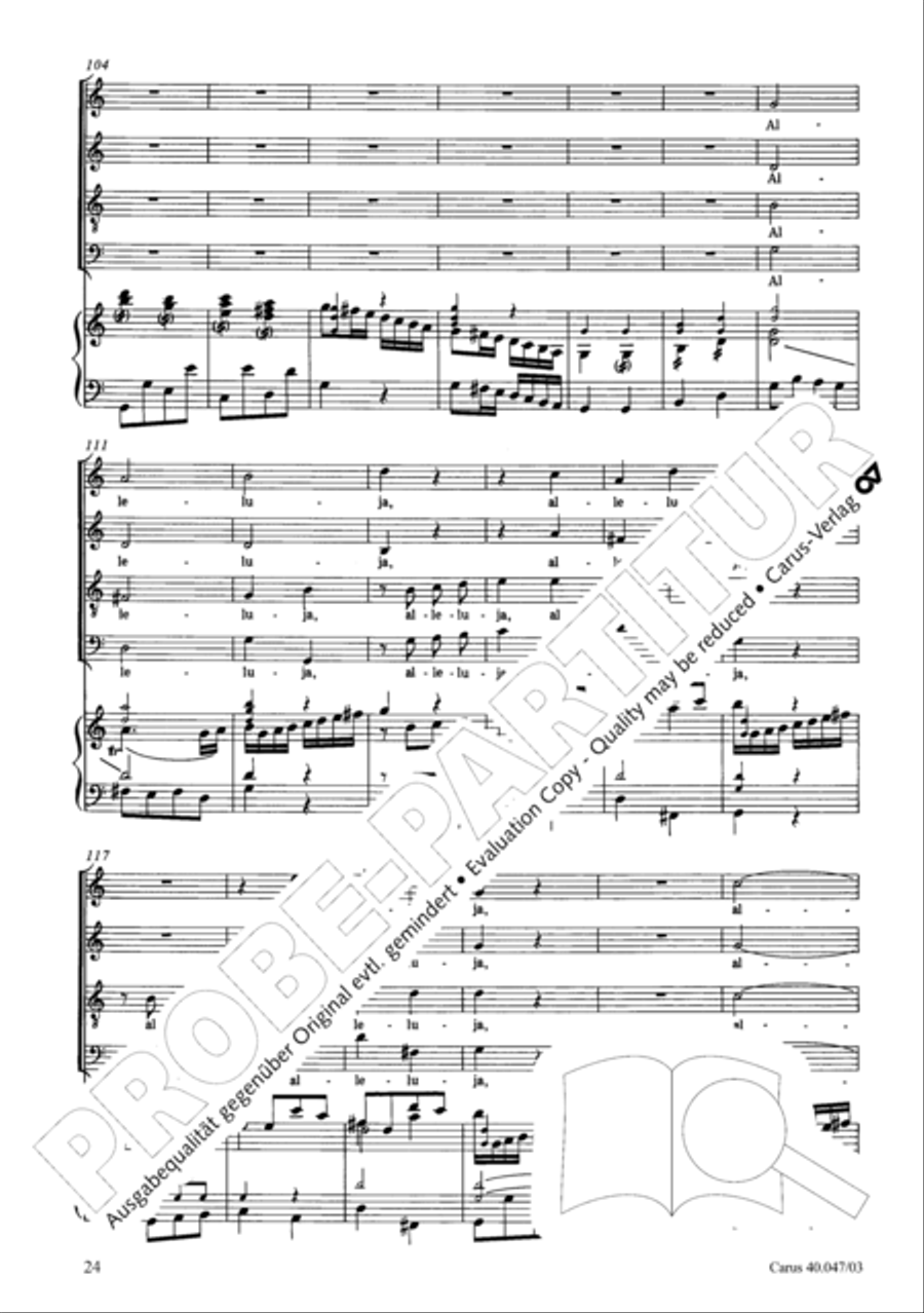 Regina coeli in C major 4-Part scores gallery preview page 25