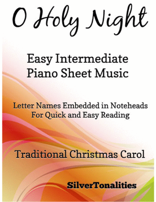 Book cover for O Holy Night Easy Intermediate Piano Sheet Music