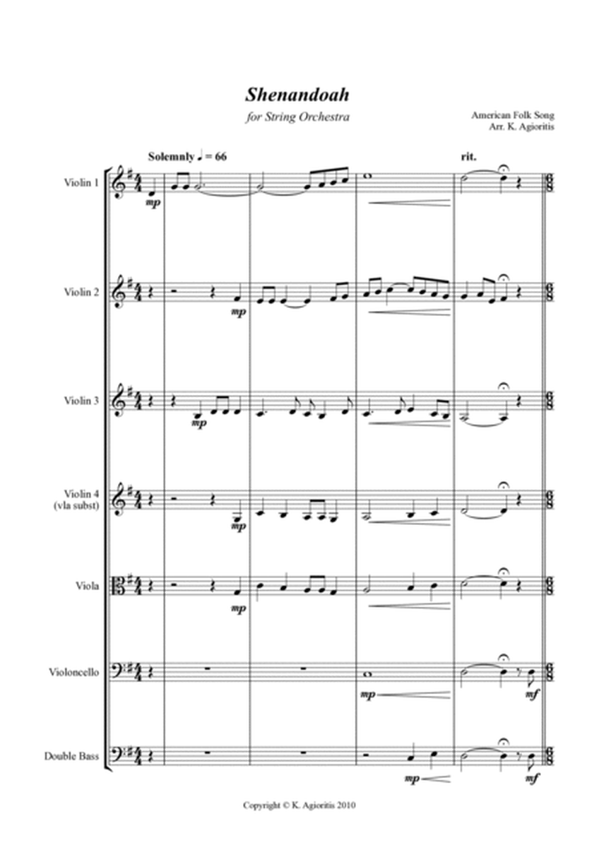 Shenandoah - for String Orchestra image number null