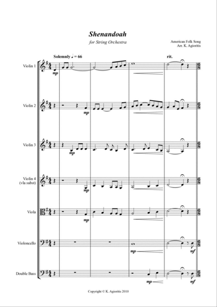 Shenandoah - for String Orchestra String Orchestra scores gallery preview page 4
