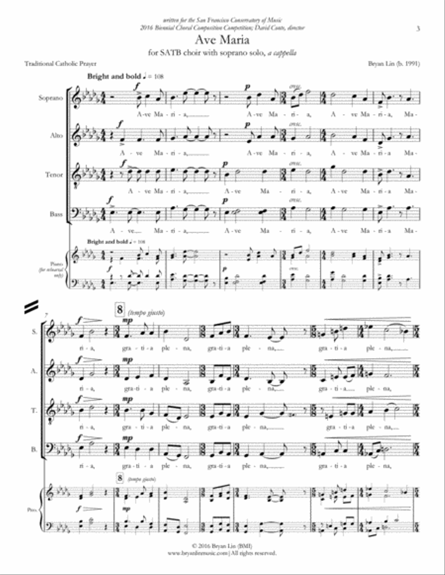 Ave Maria 4-Part scores gallery preview page 3