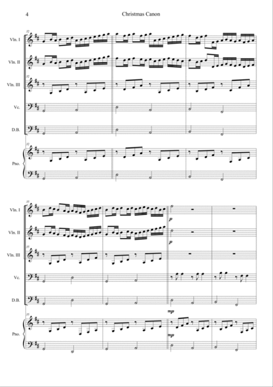 Christmas Canon Christmas Canon Small Ensemble scores gallery preview page 4
