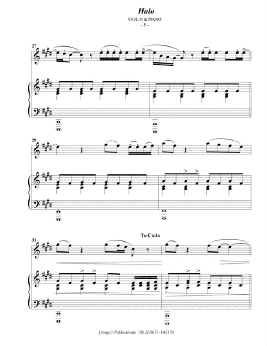 Halo Violin Solo scores gallery preview page 5
