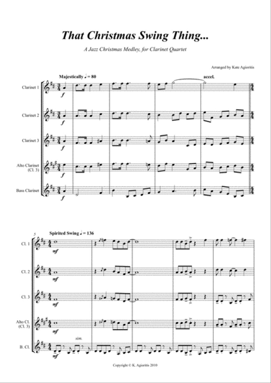 That Christmas Swing Thing... For Clarinet Quartet Clarinet Quartet scores gallery preview page 2