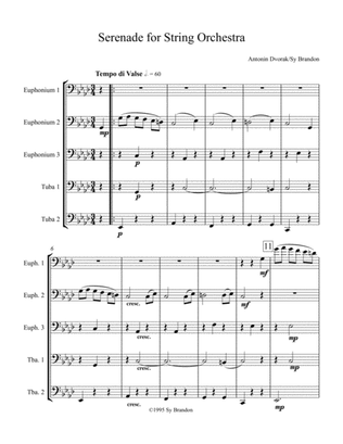 Serenade for String Orchestra Movement 2 for Three Euphoniums and Two Tubas