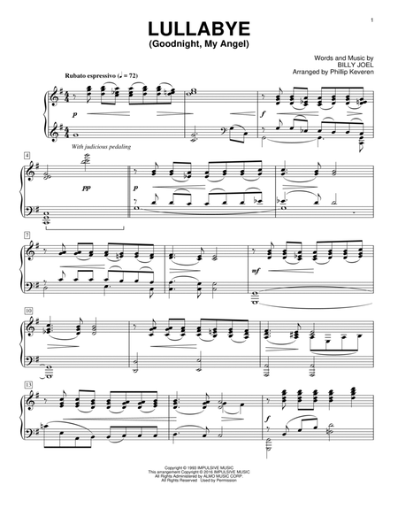 Lullabye (Goodnight, My Angel) [Classical version] (arr. Phillip Keveren)