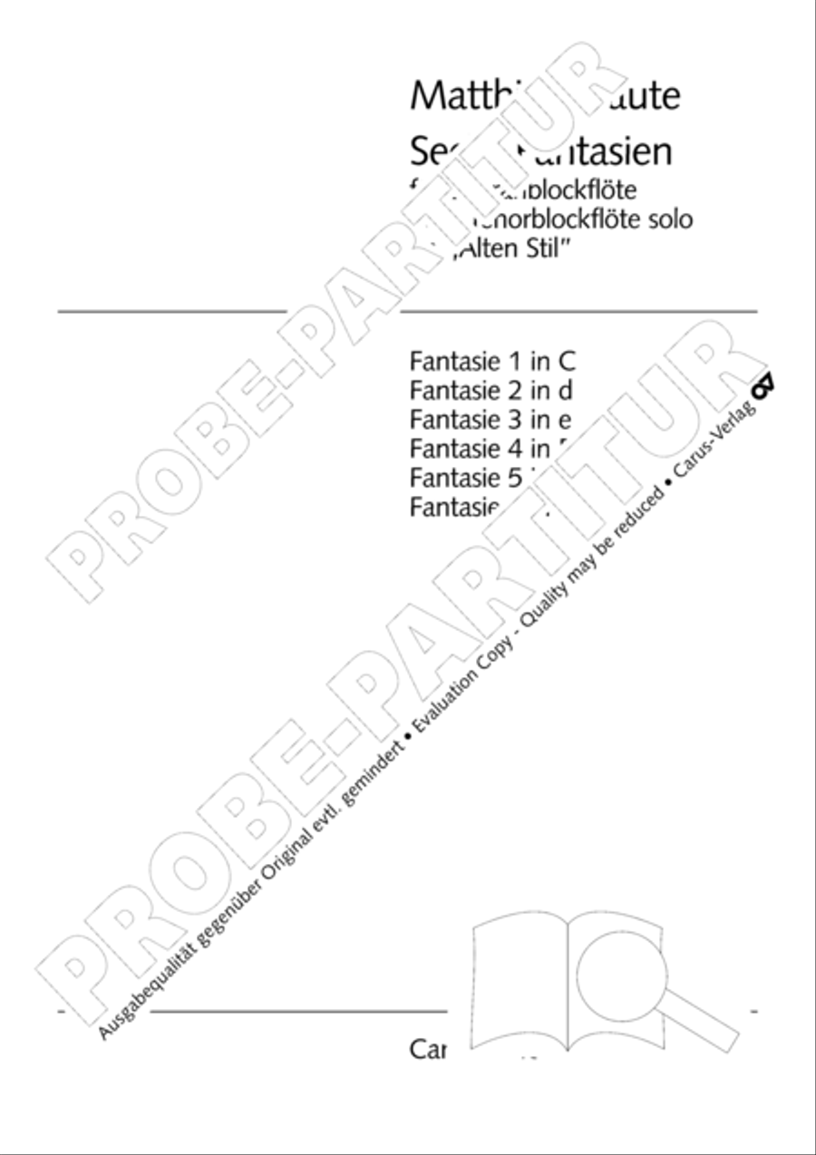 Sechs Fantasien Sechs Fantasien Score scores gallery preview page 2