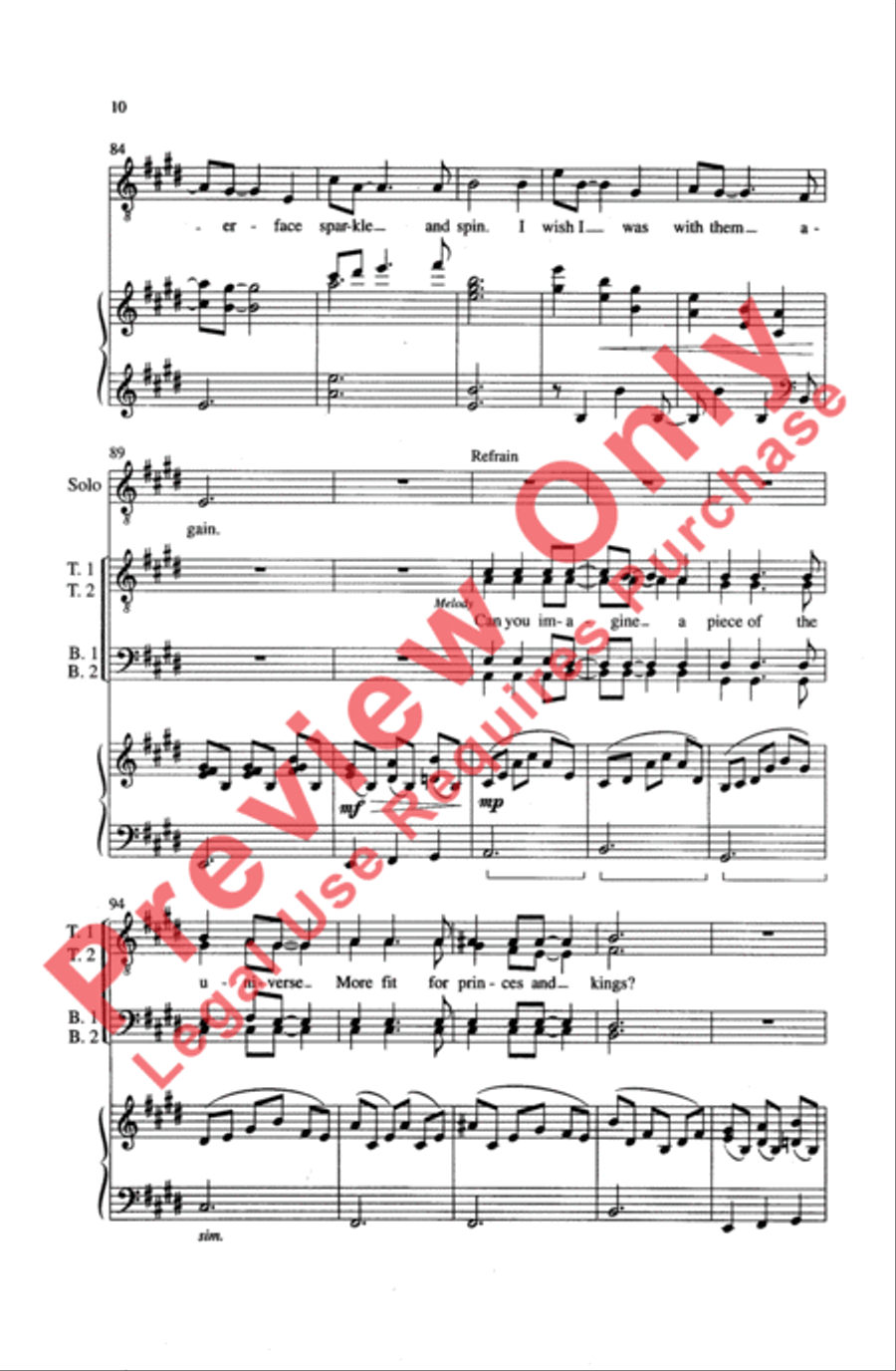 Song for the Mira Men's Choir scores gallery preview page 10