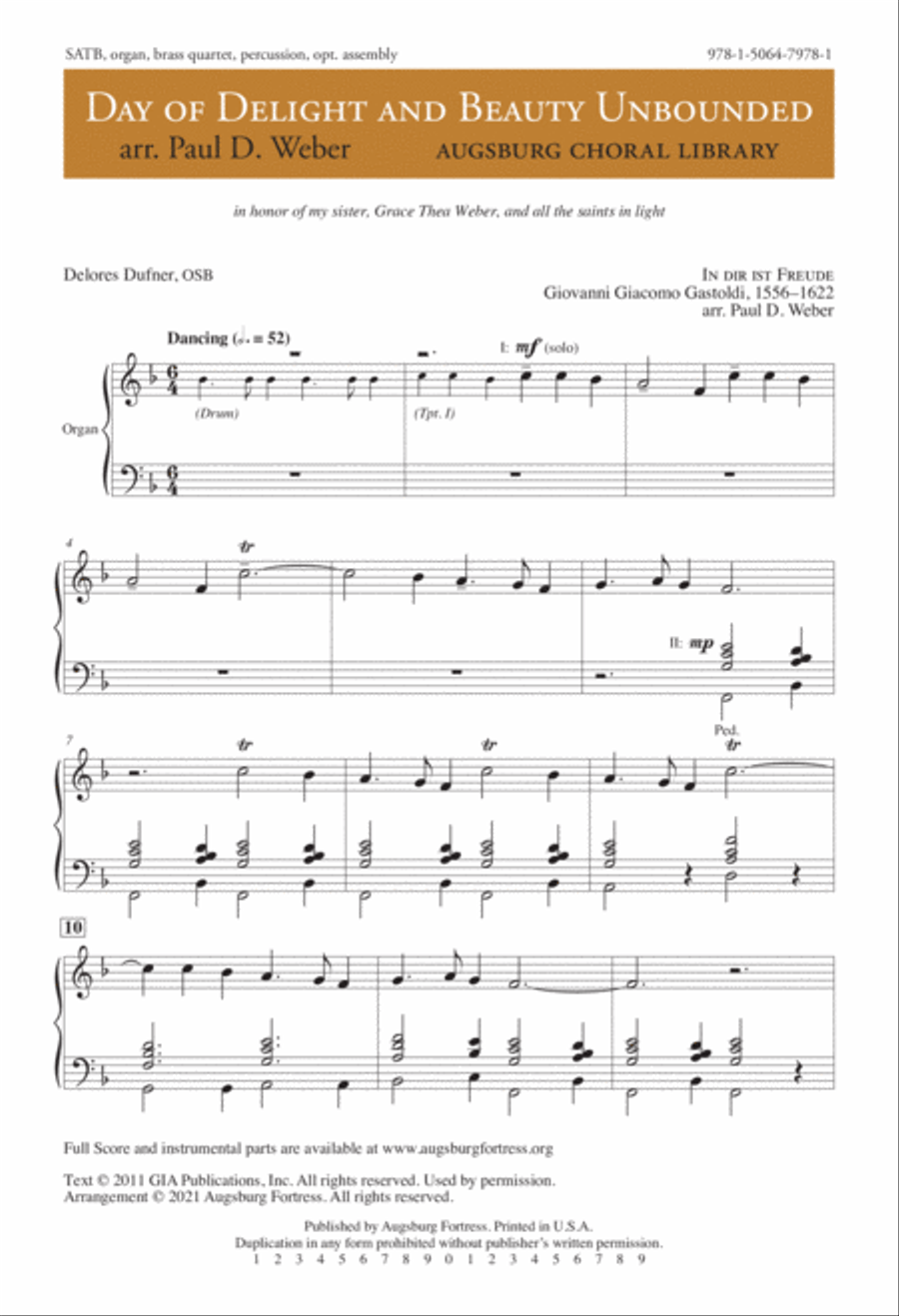 Day of Delight and Beauty Unbounded 4-Part scores gallery preview page 2